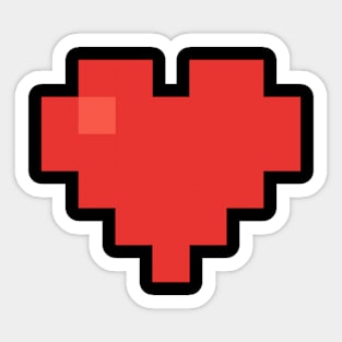 Simple Red Pixel Heart Sticker